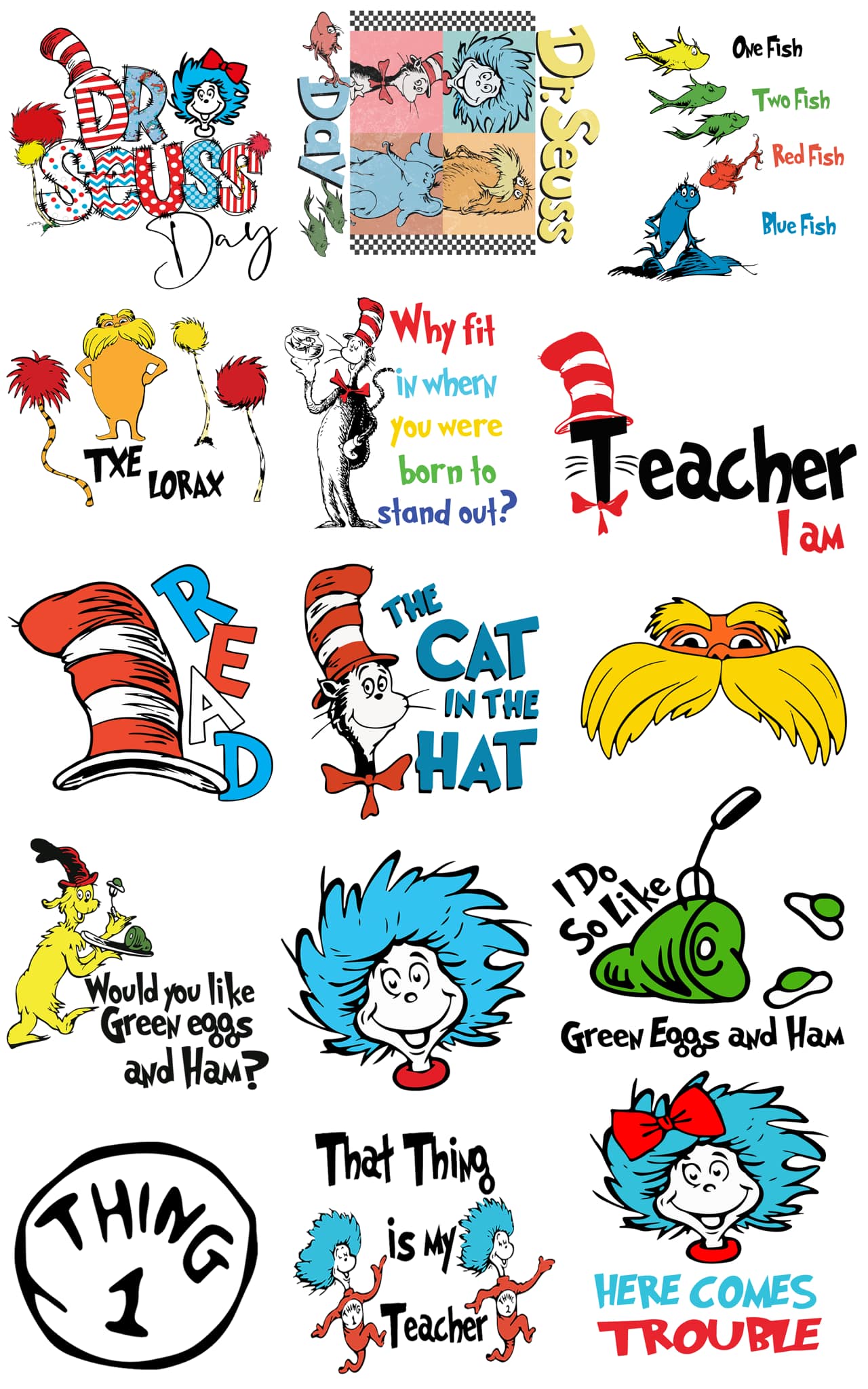Read Across America pre-made gang sheet
